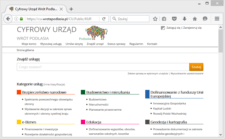  Regional platform for e-services (Cyfrowy Urząd Wrót Podlasia)